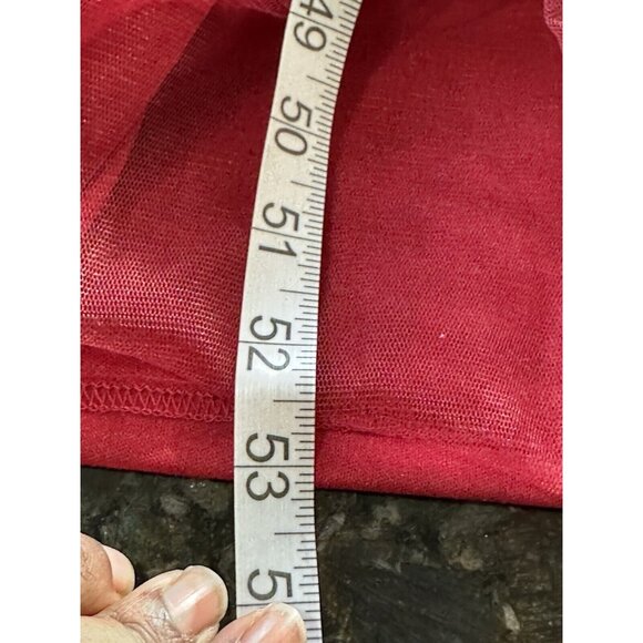 Fashion Nova Dress Cherry Red Ayana Corset Sequin Tulle Mesh Overlay Double Slit - Picture 14 of 16